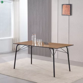   Étkezőasztal, artisan tölgy/fekete, 160x80x75 cm, NALAK TYP 3