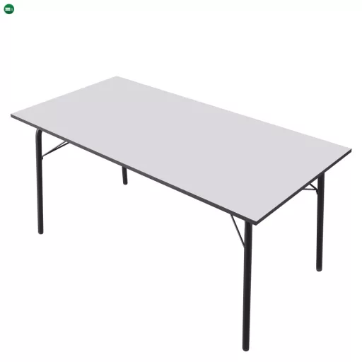 Étkezőasztal, fehér/fekete, 160x80x75 cm, NALAK TYP 3