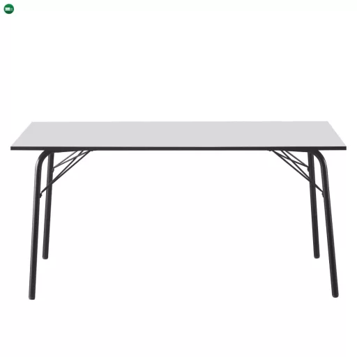 Étkezőasztal, fehér/fekete, 160x80x75 cm, NALAK TYP 3