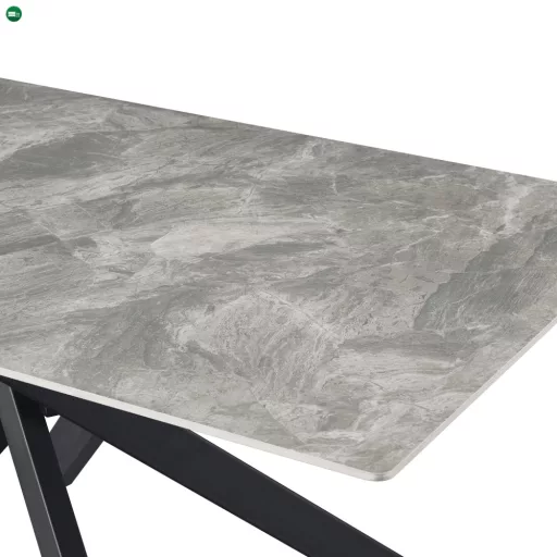 Étkezőasztal, világosszürke/fekete, 160x90 cm, ZENOS