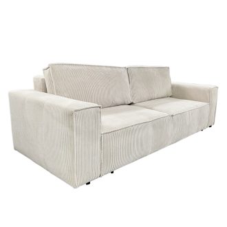 Kihúzható heverő, bézs, HARPERA BIG SOFA