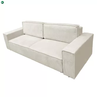 Kihúzható heverő, bézs, HARPERA BIG SOFA