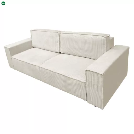 Kihúzható heverő, bézs, HARPERA BIG SOFA