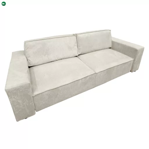 Kihúzható heverő, bézs, HARPERA BIG SOFA