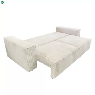 Kihúzható heverő, bézs, HARPERA BIG SOFA
