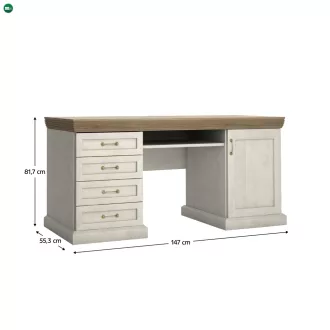 Számítógépasztal, északi fenyő/vadtölgy, ROYAL B1