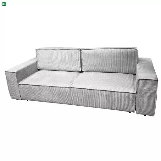 Kihúzható heverő, világosszürke, HARPERA BIG SOFA
