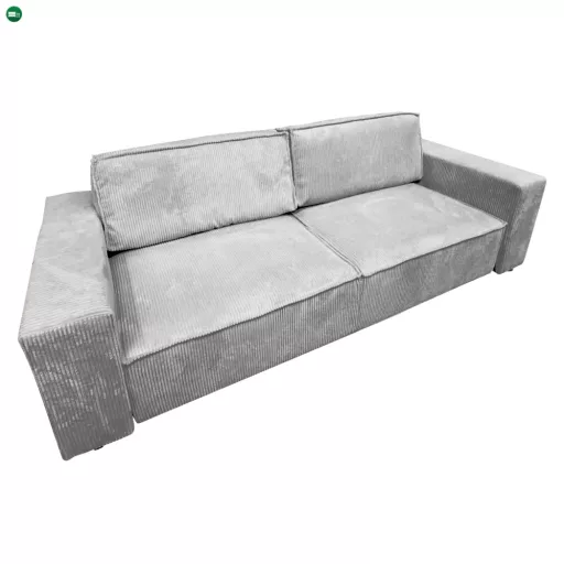 Kihúzható heverő, világosszürke, HARPERA BIG SOFA
