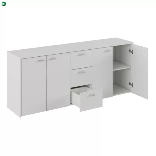 Kombinált komód, fehér, HUGOS 180