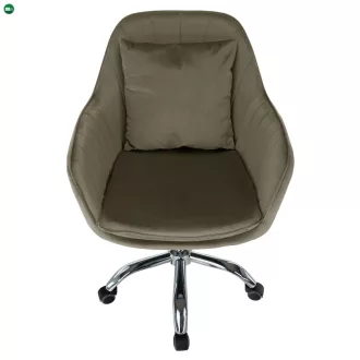 Irodai fotel, szürkésbarna Taupe Velvet anyag/króm, KLIAN