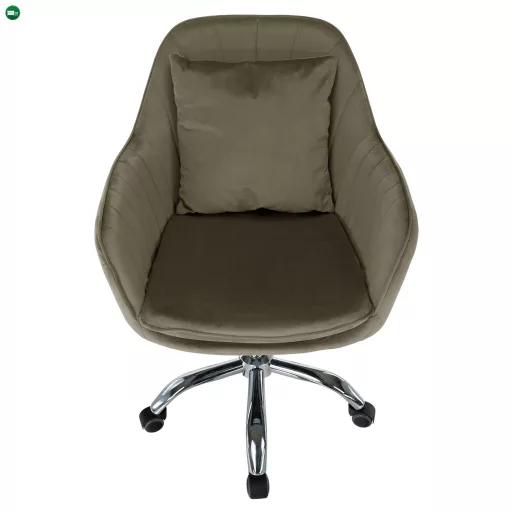 Irodai fotel, szürkésbarna Taupe Velvet anyag/króm, KLIAN