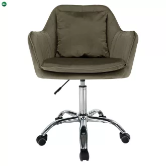Irodai fotel, szürkésbarna Taupe Velvet anyag/króm, KLIAN