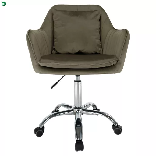 Irodai fotel, szürkésbarna Taupe Velvet anyag/króm, KLIAN