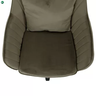Irodai fotel, szürkésbarna Taupe Velvet anyag/króm, KLIAN