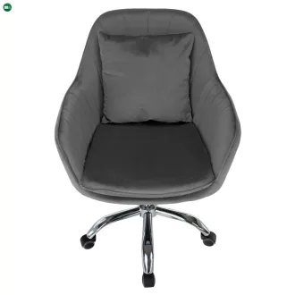 Irodai fotel, szürke Velvet anyag/króm, KLIAN