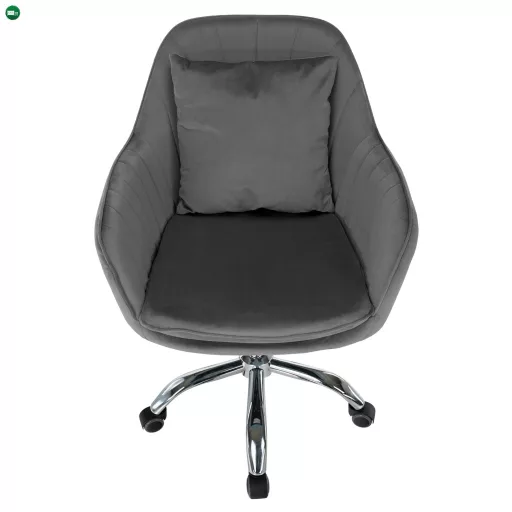Irodai fotel, szürke Velvet anyag/króm, KLIAN