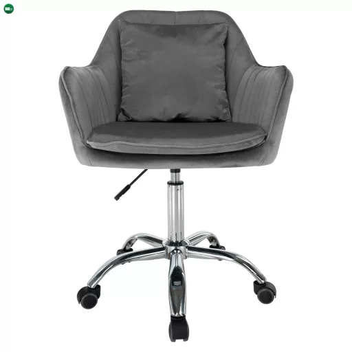 Irodai fotel, szürke Velvet anyag/króm, KLIAN