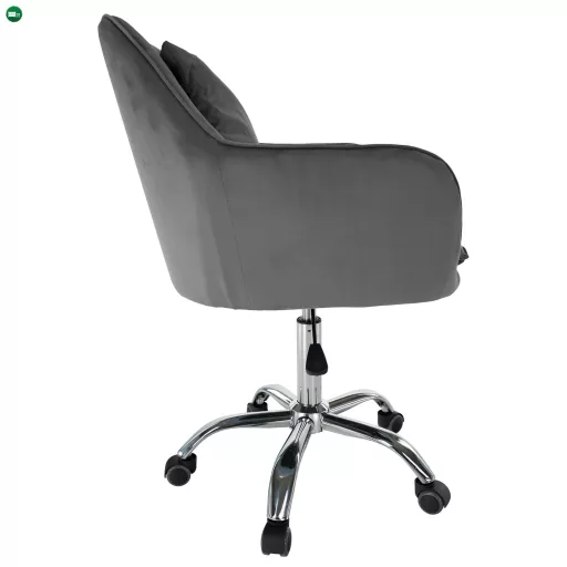 Irodai fotel, szürke Velvet anyag/króm, KLIAN