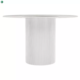   Étkezőasztal, fehér márvány/MDF, átmérő 120 cm, MAHIR TYP 1