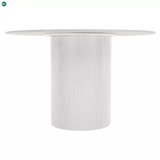 Étkezőasztal, fehér márvány/MDF, átmérő 120 cm, MAHIR TYP 1