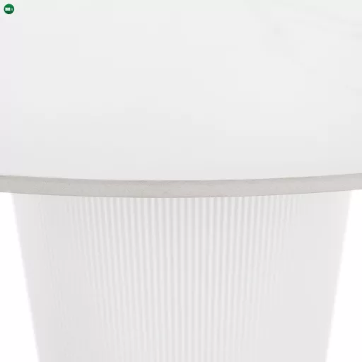 Étkezőasztal, fehér márvány/MDF, átmérő 120 cm, MAHIR TYP 1