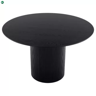 Étkezőasztal, fekete, átmérő 120 cm, MAHIR TYP 2