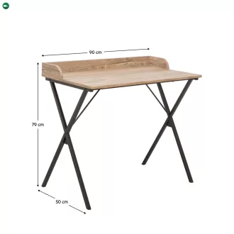 Számítógépasztal, tölgy/fekete, OFIS