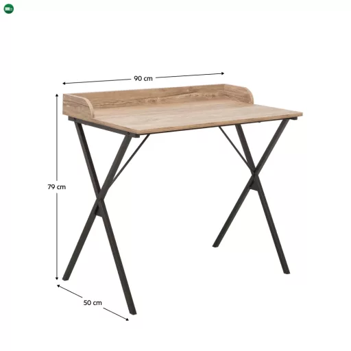 Számítógépasztal, tölgy/fekete, OFIS