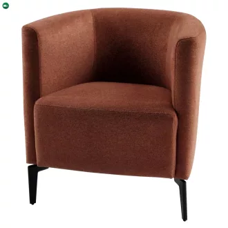 Design fotel, terrakotta/fekete, KAPY
