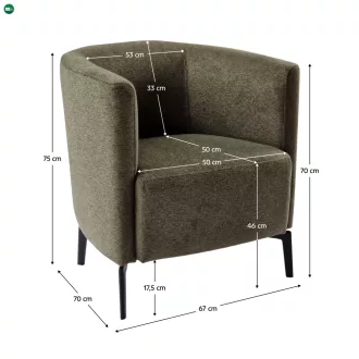 Design fotel, zöld/fekete, KAPY