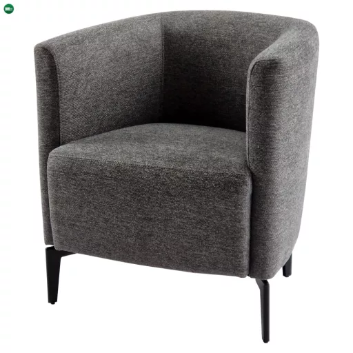 Design fotel, szürke/fekete, KAPY