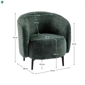 Fotel, zöld/fekete, PRESO