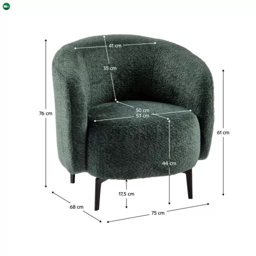 Fotel, zöld/fekete, PRESO