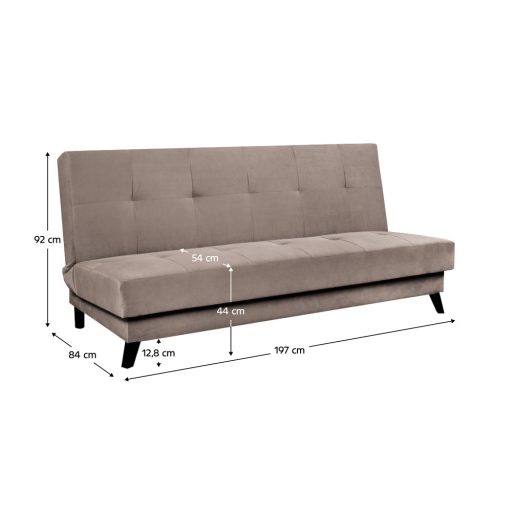 Kihúzható heverő, szürkésbarna Taupe, SIDE
