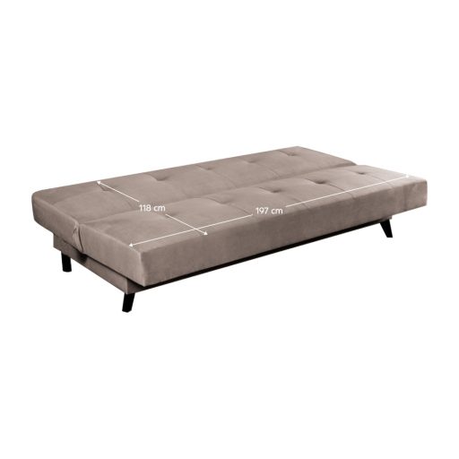 Kihúzható heverő, szürkésbarna Taupe, SIDE