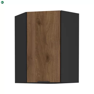   Felső sarokszekrény okapi dió/fekete, MENZO 60x60 GN-90 1F