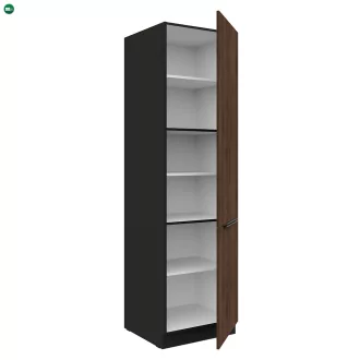 Magas szekrény, okapi dió/fekete, MENZO 60 DK-210 2F