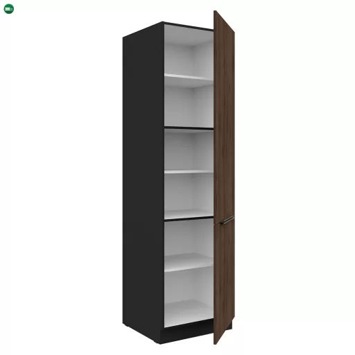 Magas szekrény, okapi dió/fekete, MENZO 60 DK-210 2F