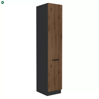 Magas szekrény, okapi dió/fekete, MENZO 40 DK-210 2F