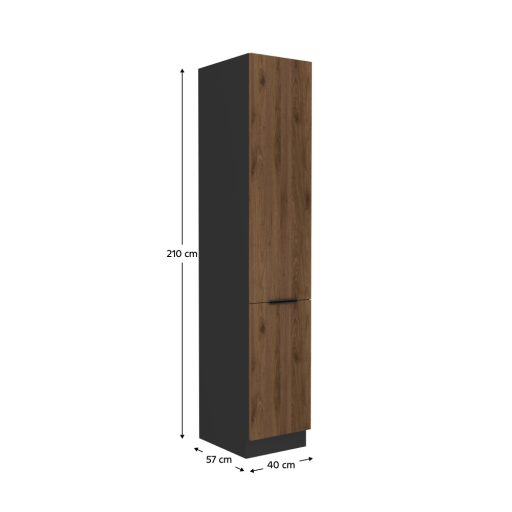 Magas szekrény, okapi dió/fekete, MENZO 40 DK-210 2F