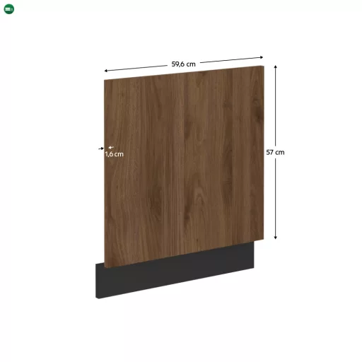 Ajtó mosogatógéphez, okapi dió/fekete, MENZO ZM 570x596