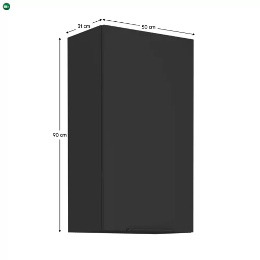 Felső szekrény, fekete, SIBER 50 G-90 1F