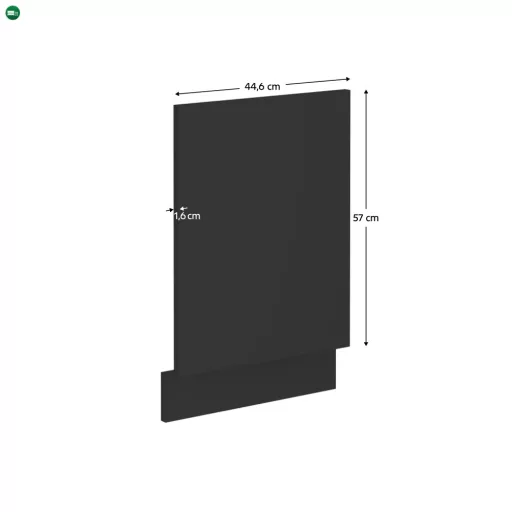 Ajtó mosogatógéphez, fekete, SIBER ZM 570x446