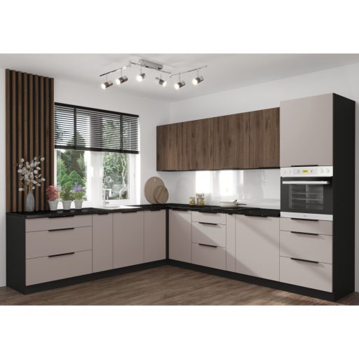 Mosogató szekrény, cashmere/fekete, ARAKA 50 ZL 1F BB