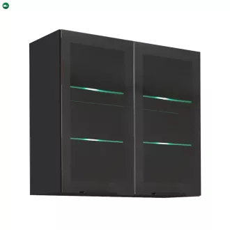 Felső szekrény, fekete, ARAKA/MENZO/SIBER 80 GS-72 2F