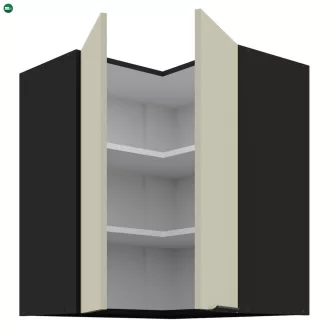 Felső sarokszekrény kasmír/fekete, ARAKA 60x60 GN-72 2F