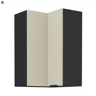 Felső sarokszekrény kasmír/fekete, ARAKA 60x60 GN-90 2F