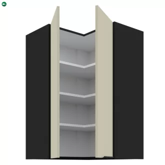 Felső sarokszekrény kasmír/fekete, ARAKA 60x60 GN-90 2F