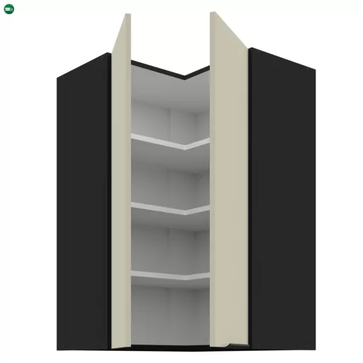 Felső sarokszekrény kasmír/fekete, ARAKA 60x60 GN-90 2F