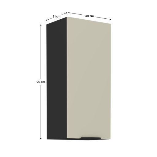 Felső szekrény, cashmere/fekete, ARAKA 40 G-90 1F